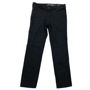 Eddie Bauer Womens Jeans Size 10 Slightly Curvy Slim Straight Black Denim Casual